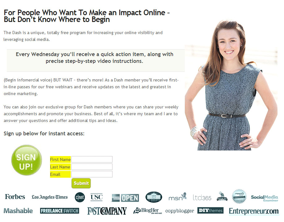 Посадочная Страница Списка рассылки