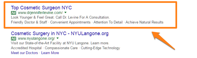  Рекламное объявление косметического хирурга в Нью-Йорке