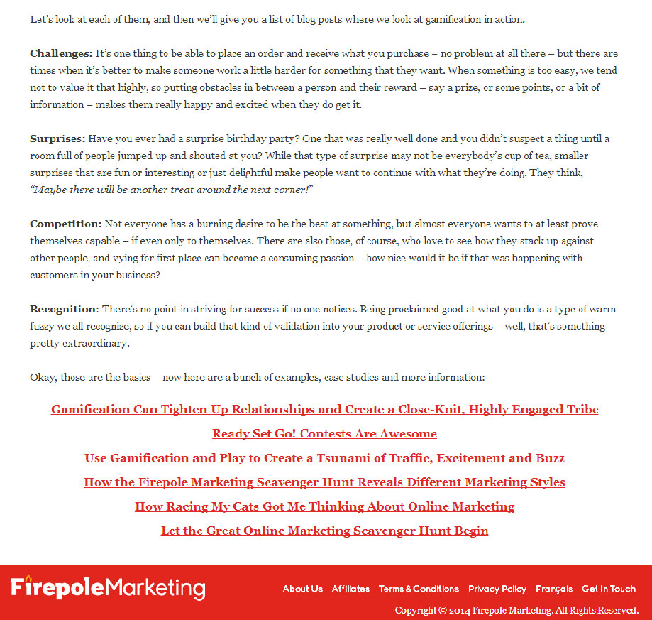 Страница посадки для гайда по контенту