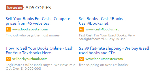 Реклама по ключевому слову «продавать книги»